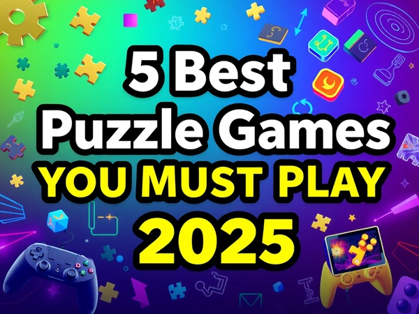 5 Best Puzzle Games You Must Play in 2025 graphic with puzzle elements