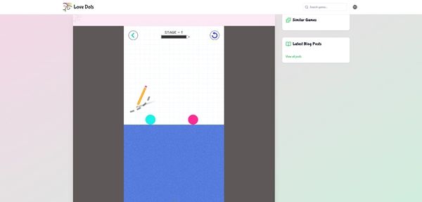 Love Dots gameplay showing how players connect two dots.